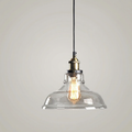 Vintage Industrial Glass Pendant Light