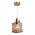 Vintage Amber Marble Glass Pendant Light