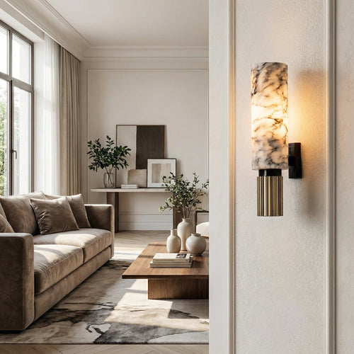 Luxury Marble & Brass Wall Lamp