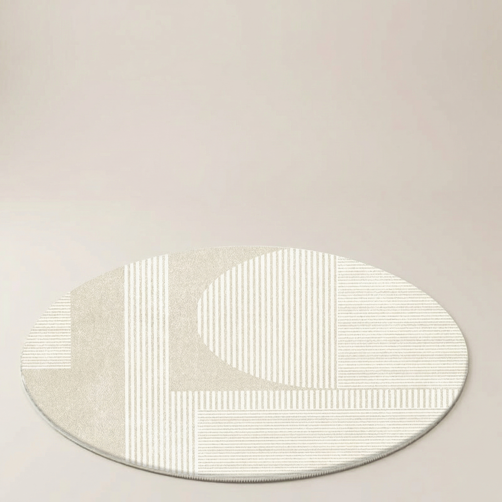 Round Cashmere Area Rug – Modern Soft Floor Carpet for Living Room, Bedroom & Home Office Chair Mat