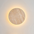Minimalist Travertine Round LED Wall Sconce